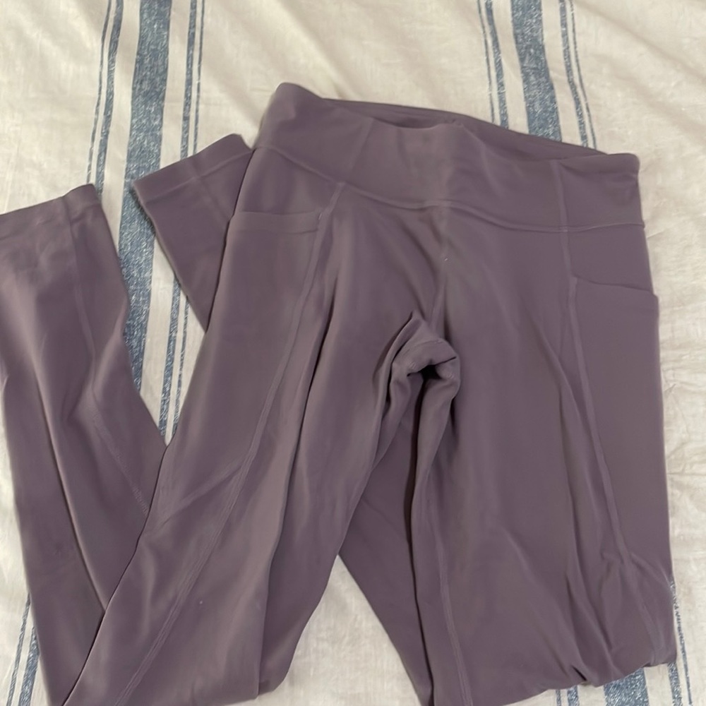 athleta girl violet leggings with side pockets